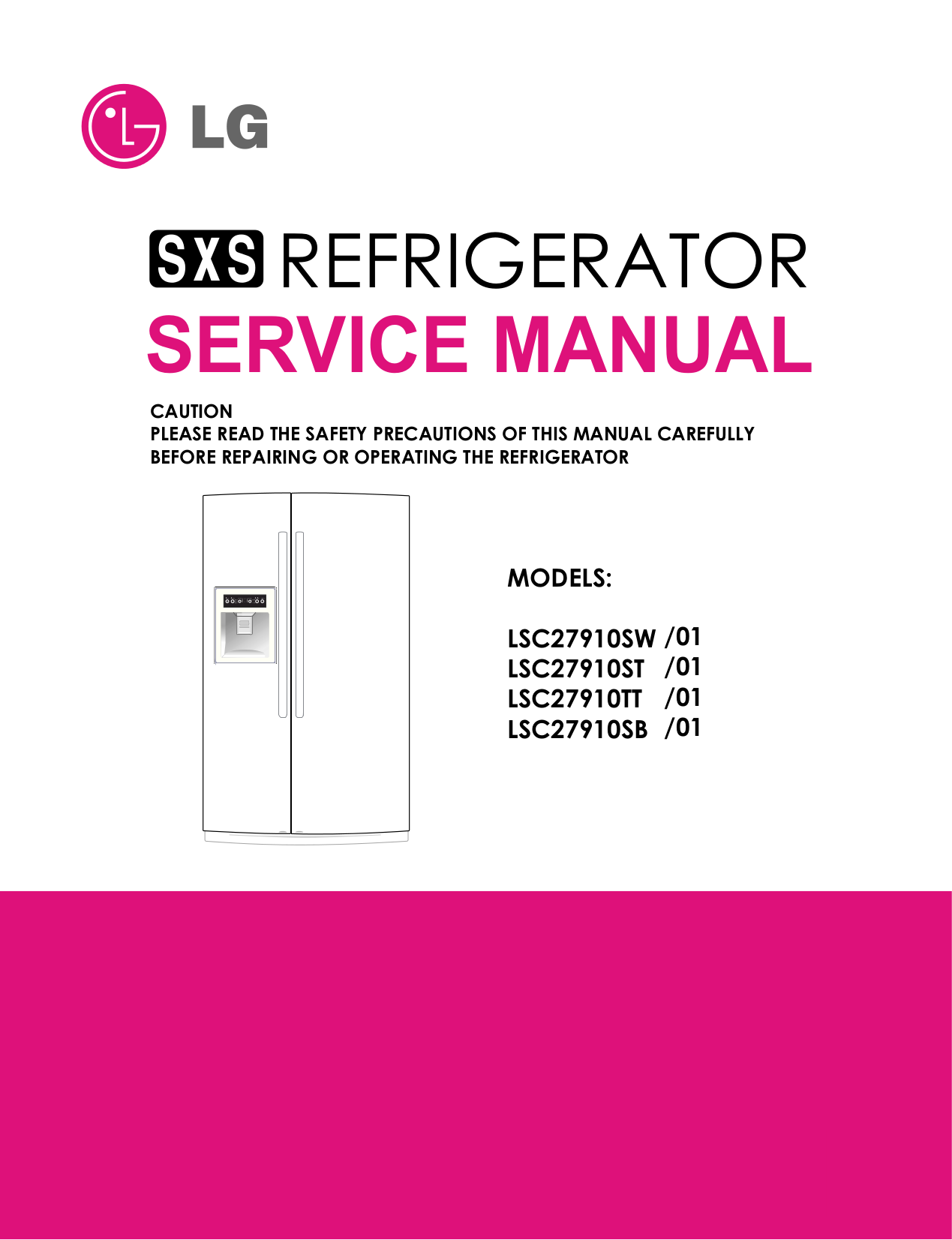 Download free pdf for LG LSC27910TT Refrigerator manual